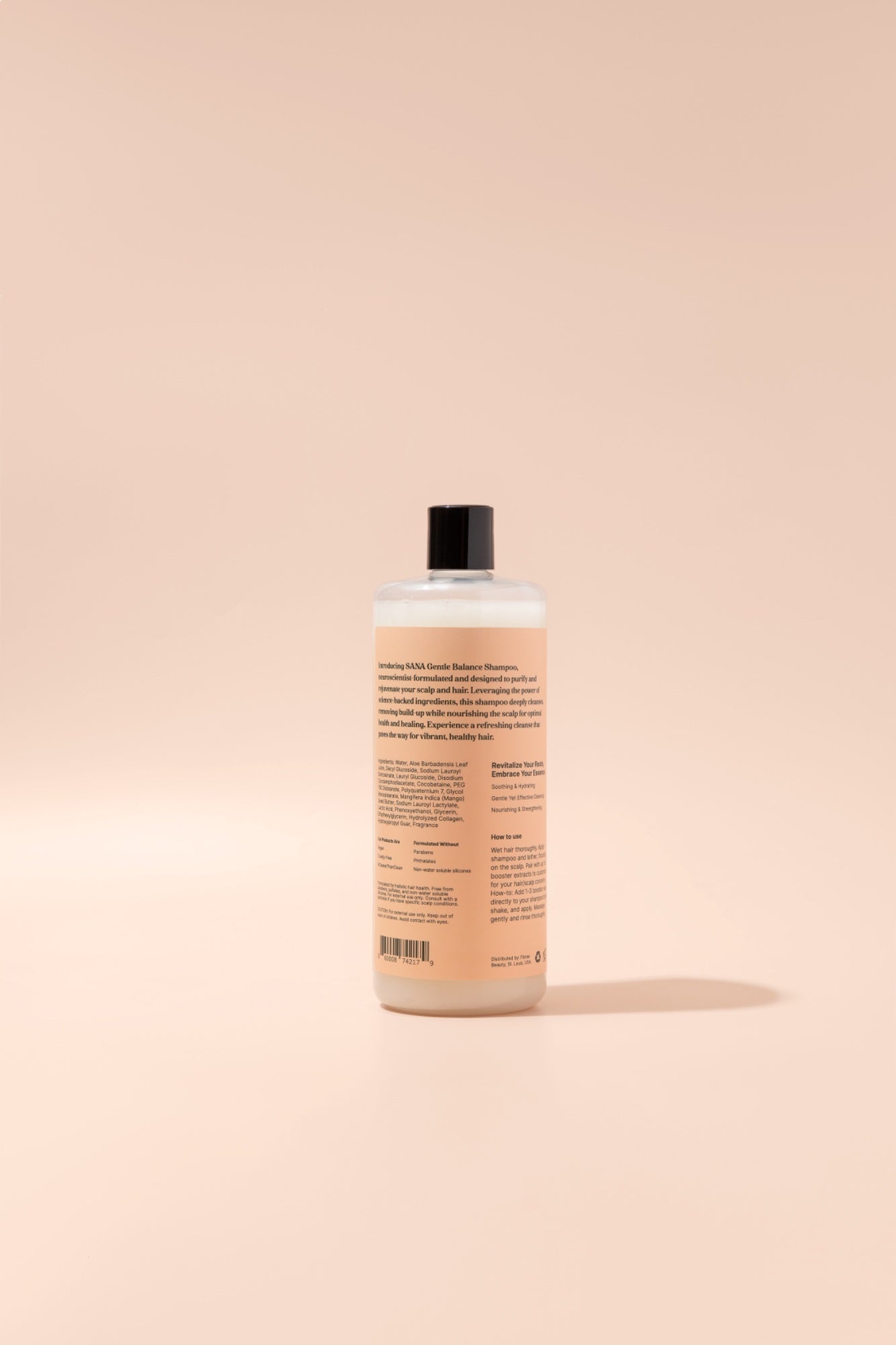 SANA Gentle Balance Shampoo Jumbo Size - Infused w/ Hydrolyzed Collagen (1L / 33 fl oz)
